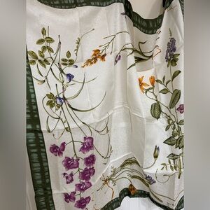 Jim Thompson Floral Print Large Silk Scarf